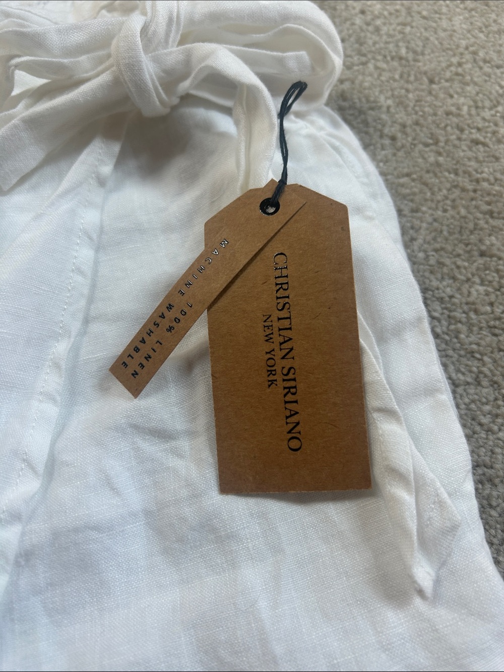 White Linen Tie-Waist Skort - Picture 2 of 4